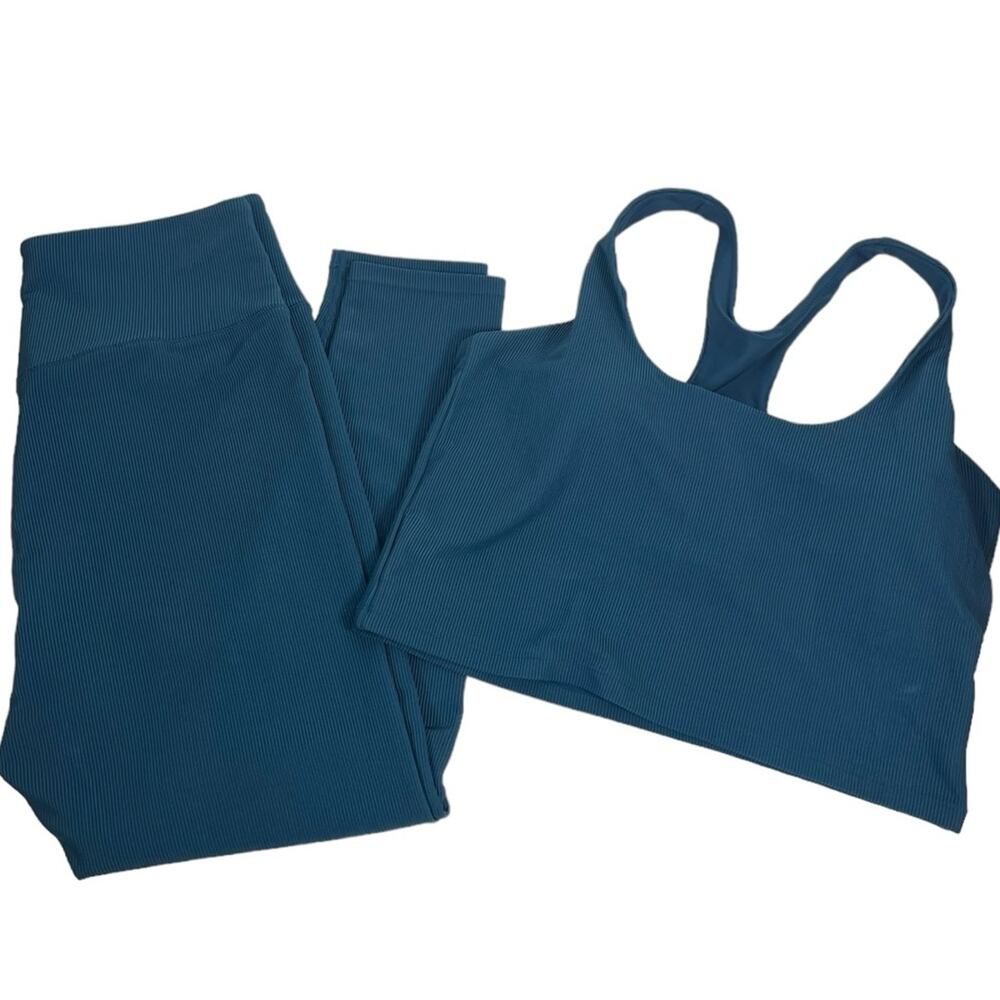 Sage Collective Ribbed Active Sports Bra Leggings Set Size Large